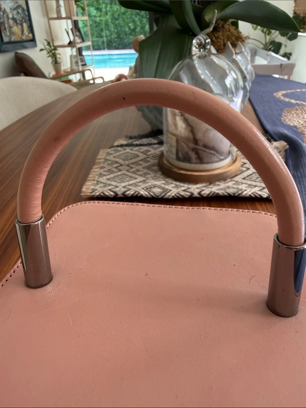 Vintage Gucci Pink GG Canvas Vanity Case with Top Handle
